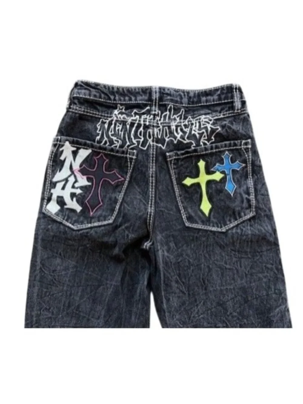 Ninth Hall Ambush Men's Size 28 Cross Embroidered Jeans Y2K